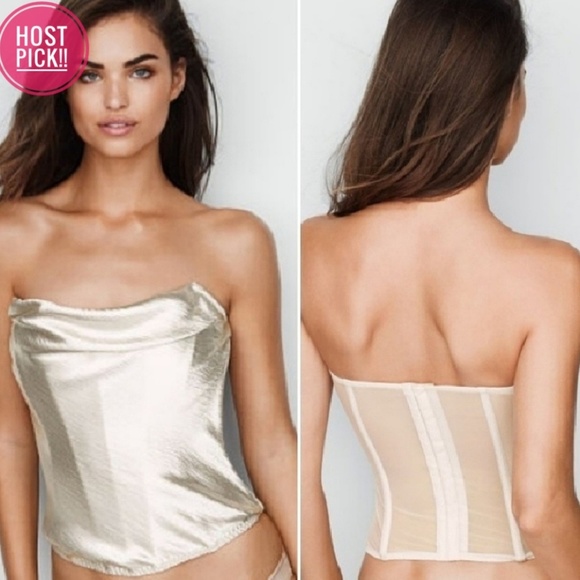 Victoria's Secret Tops - Victoria's Secret Champagne Bustier Corset Top S
